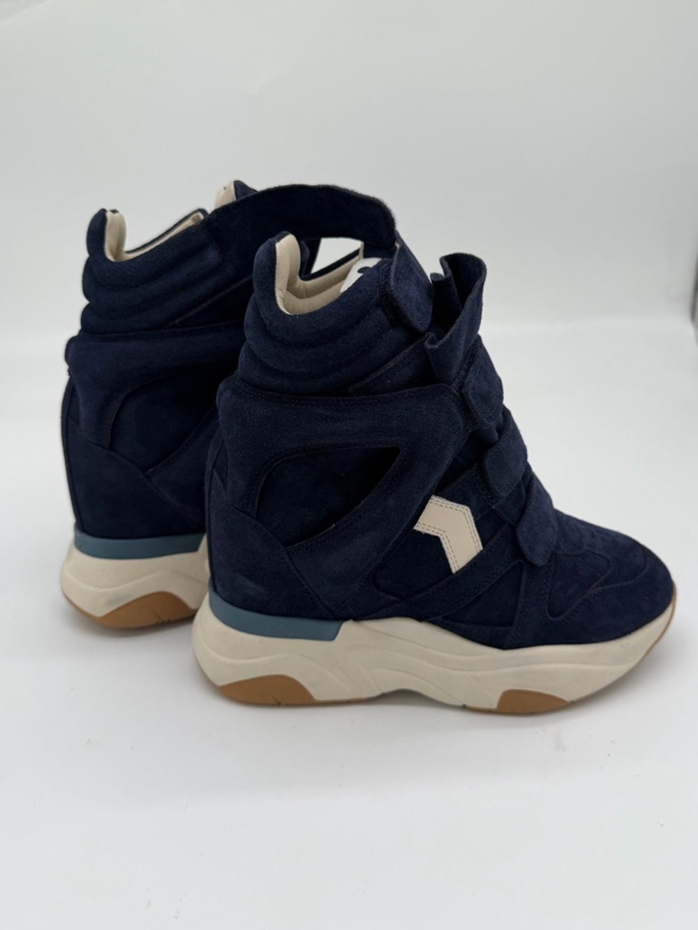 Isabel Marant Balskee Suede Wedge Sneakers with White & Tan Accents - Picture 7 of 9